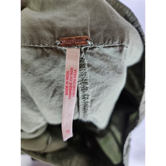 Free People FP Women'S 10 Menorca Green High Rise Waisted Crop Pants Flare Leg - Picture 5 of 9